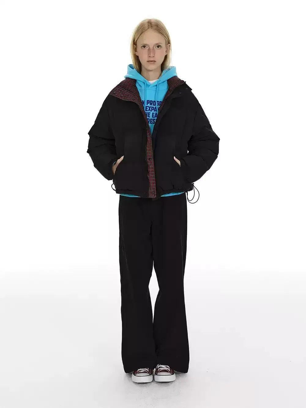 Reversible Plaid Down Jacket Korean Street Fashion Jacket By Country Moment Shop Online at OH Vault