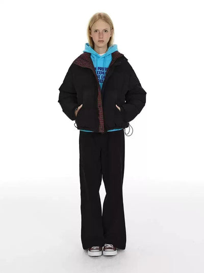 Reversible Plaid Down Jacket Korean Street Fashion Jacket By Country Moment Shop Online at OH Vault