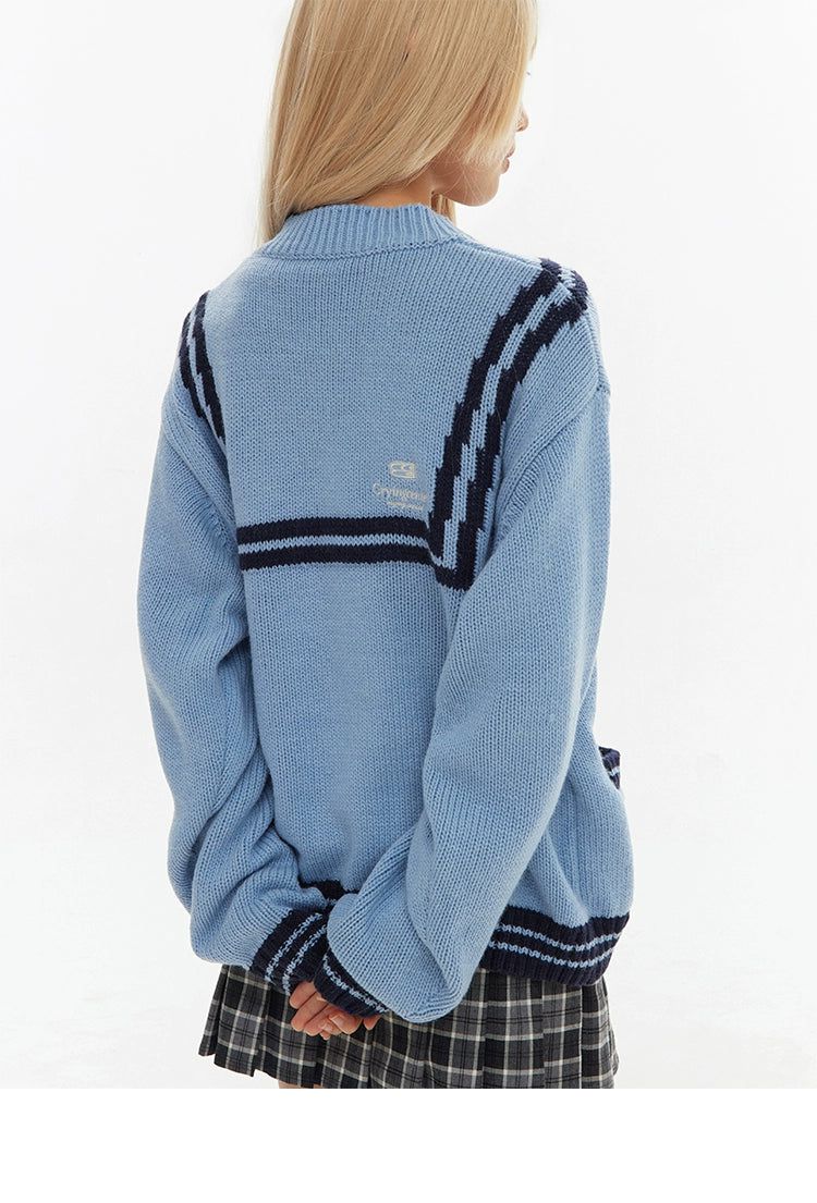 School Style Knit Cardigan Korean Street Fashion Cardigan By Crying Center Shop Online at OH Vault