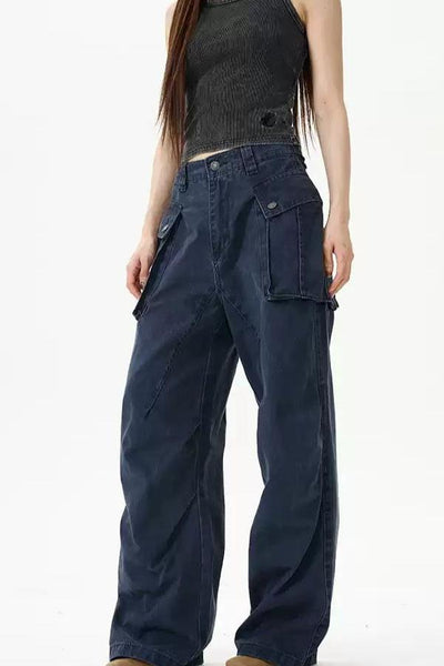 High Buttoned Pockets Jeans Korean Street Fashion Jeans By 77Flight Shop Online at OH Vault