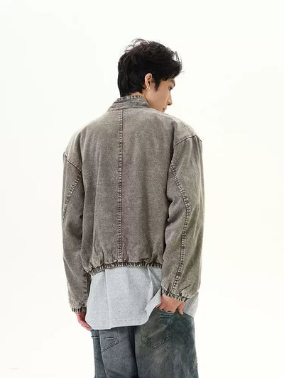 Loose Fade Short Denim Jacket Korean Street Fashion Jacket By 77Flight Shop Online at OH Vault