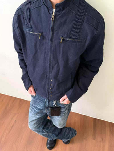 Faded Zipped Pocket Jacket Korean Street Fashion Jacket By Made Extreme Shop Online at OH Vault