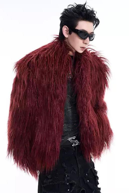 Heavy Faux Fur Short Jacket Korean Street Fashion Jacket By Slim Black Shop Online at OH Vault