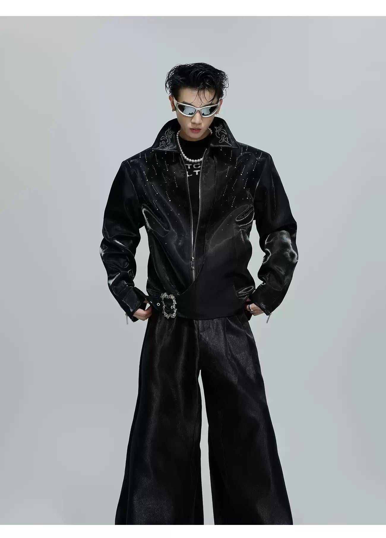 Rhinestone Detailed Coated Jacket Korean Street Fashion Jacket By Argue Culture Shop Online at OH Vault