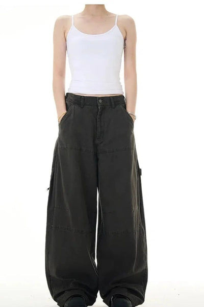 Baggy Wide-Leg Pants Korean Street Fashion Pants By Mad Witch Shop Online at OH Vault