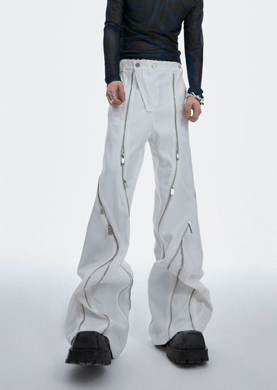 Two-Zip Diagonal Lines Pants Korean Street Fashion Pants By Argue Culture Shop Online at OH Vault