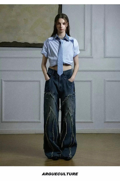 Diamond Striped With Tie Shirt Korean Street Fashion Shirt By Argue Culture Shop Online at OH Vault