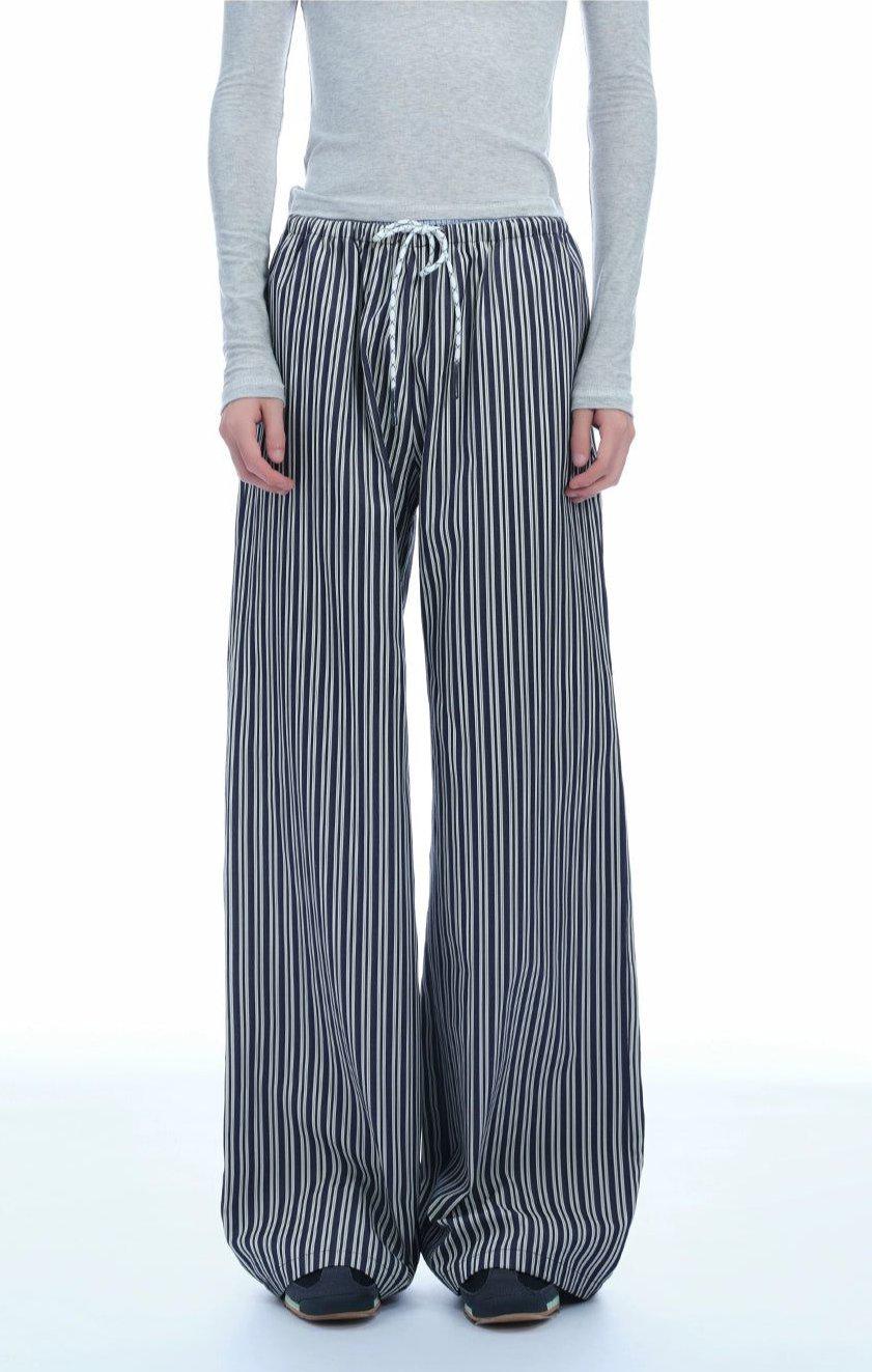 Drawstring Adjustable Striped Pants