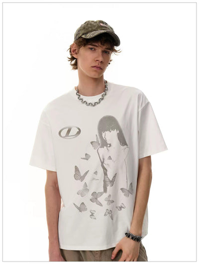 Woman SIlhouette Print T-Shirt Korean Street Fashion T-Shirt By Mr Nearly Shop Online at OH Vault