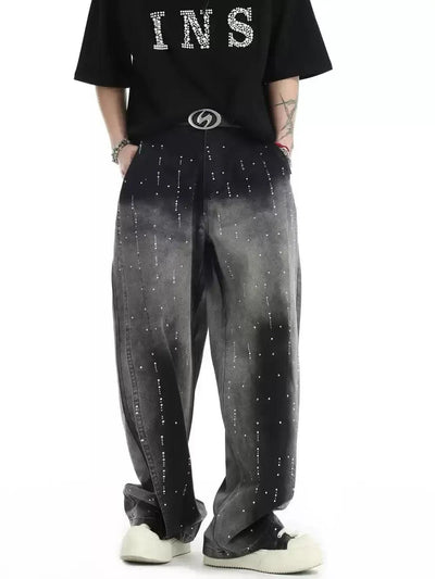 Gradient Beads Detail Jeans Korean Street Fashion Jeans By INS Korea Shop Online at OH Vault