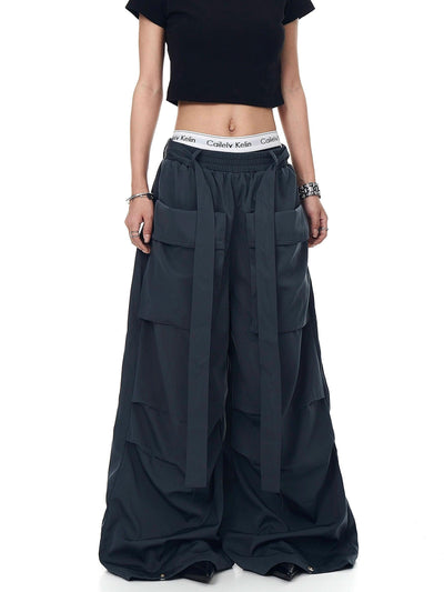 Oversized Drapery Track Pants Korean Street Fashion Pants By Blacklists Shop Online at OH Vault