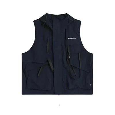 Structured Utility Hooded Vest Korean Street Fashion Vest By INS Korea Shop Online at OH Vault