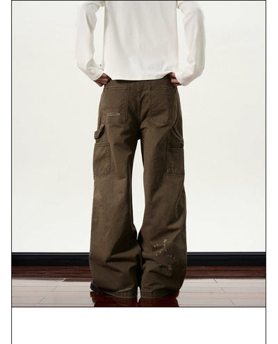 Vintage Distressed Cargo Pants Korean Street Fashion Pants By A PUEE Shop Online at OH Vault