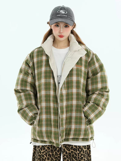 Reversible Zip-Up Puffer Jacket Korean Street Fashion Jacket By INS Korea Shop Online at OH Vault