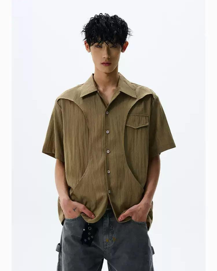 Structured & Layered Shirt Korean Street Fashion Shirt By A PUEE Shop Online at OH Vault