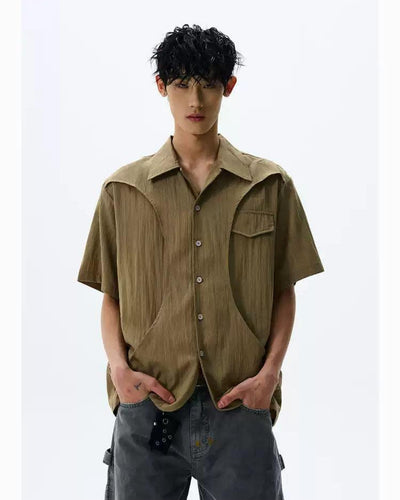 Structured & Layered Shirt Korean Street Fashion Shirt By A PUEE Shop Online at OH Vault