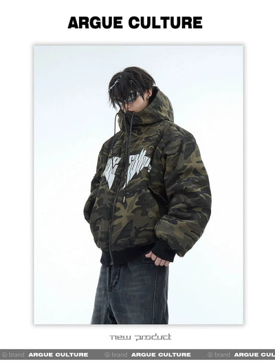 Drawcord Camo Double-Sided Jacket Korean Street Fashion Jacket By Argue Culture Shop Online at OH Vault