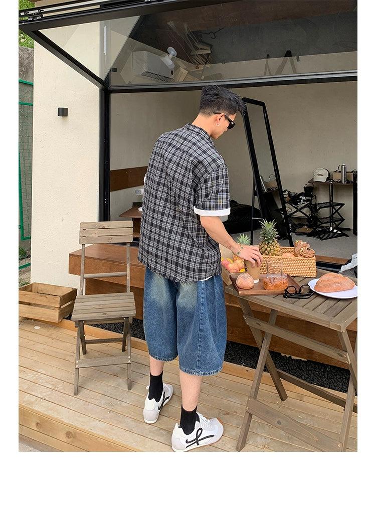 Classic Plaid Buttoned Shirt Korean Street Fashion Shirt By Poikilotherm Shop Online at OH Vault