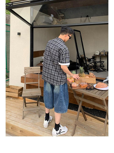 Classic Plaid Buttoned Shirt Korean Street Fashion Shirt By Poikilotherm Shop Online at OH Vault
