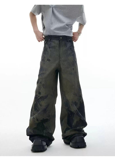Abstract Wash Baggy Jeans Korean Street Fashion Jeans By Argue Culture Shop Online at OH Vault