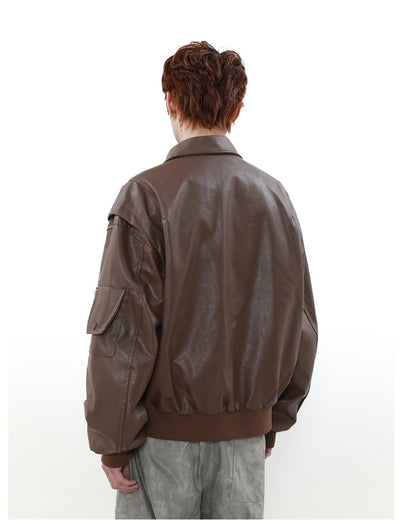 Multi-Zippered Pocket Leather Jacket Korean Street Fashion Jacket By Mr Nearly Shop Online at OH Vault