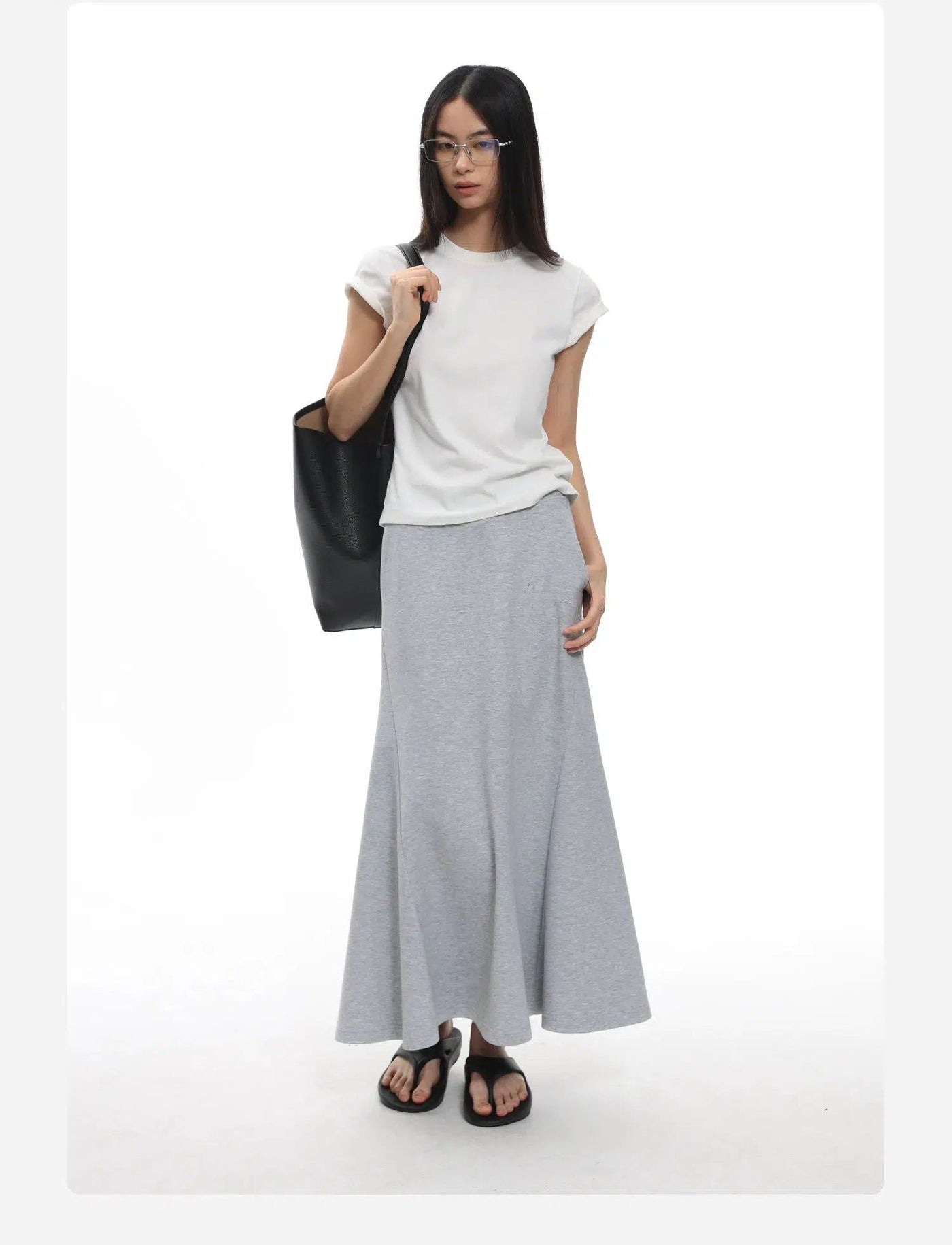 Subtle Flare Long Skirt Korean Street Fashion Skirt By Roaring Wild Shop Online at OH Vault