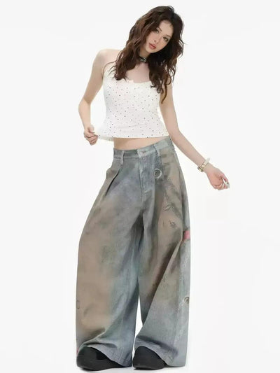 Mud Wash Effect Jeans Korean Street Fashion Jeans By INS Korea Shop Online at OH Vault