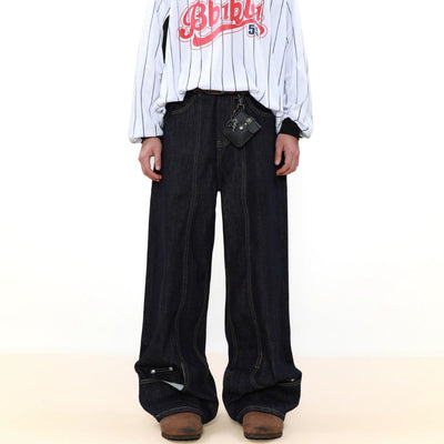 Irregular Flipped Effect Jeans Korean Street Fashion Jeans By Mr Nearly Shop Online at OH Vault