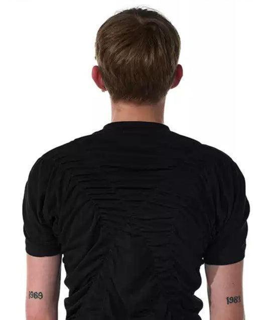 Graphic Print Ruched Lines T-Shirt Korean Street Fashion T-Shirt By Slim Black Shop Online at OH Vault