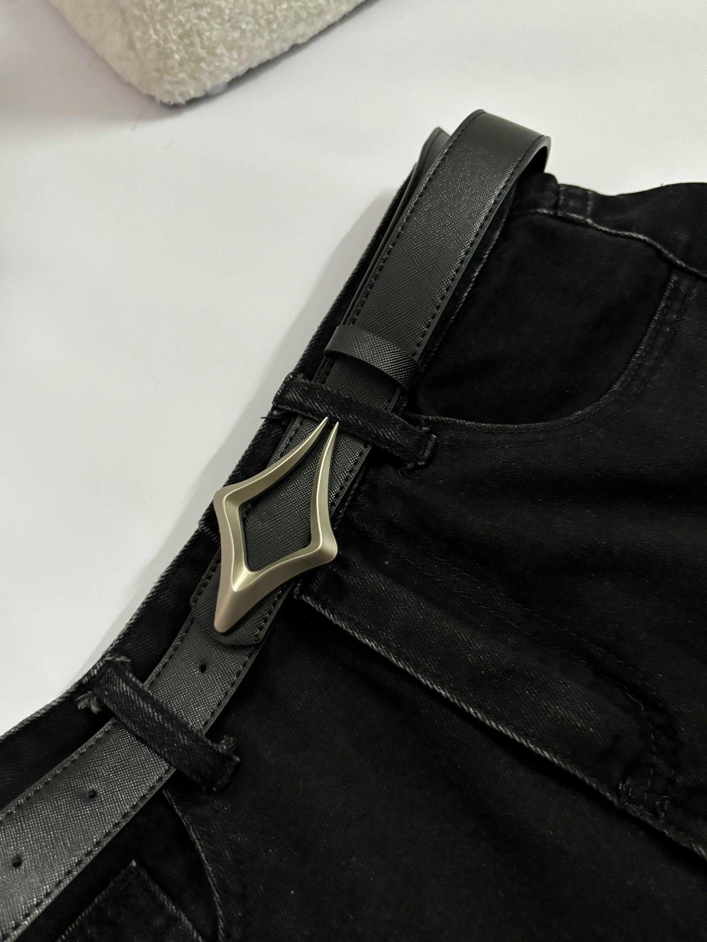 3D Metal Textured Belt Korean Street Fashion Belt By Tian Tian Shop Online at OH Vault