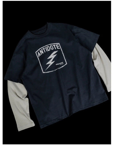 Thunder Long Sleeve T-Shirt Korean Street Fashion T-Shirt By ANTIDOTE Shop Online at OH Vault