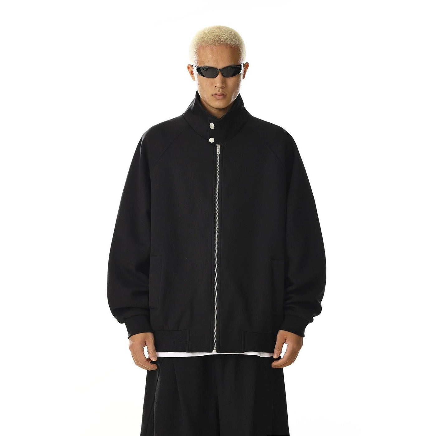 Funnel Neck Full-Zip Jacket Korean Street Fashion Jacket By MEBXX Shop Online at OH Vault