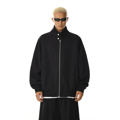 Funnel Neck Full-Zip Jacket Korean Street Fashion Jacket By MEBXX Shop Online at OH Vault