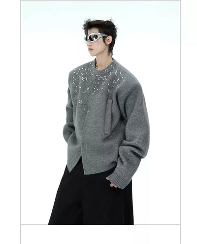 Scattered Stones Knit Jacket Korean Street Fashion Jacket By Argue Culture Shop Online at OH Vault