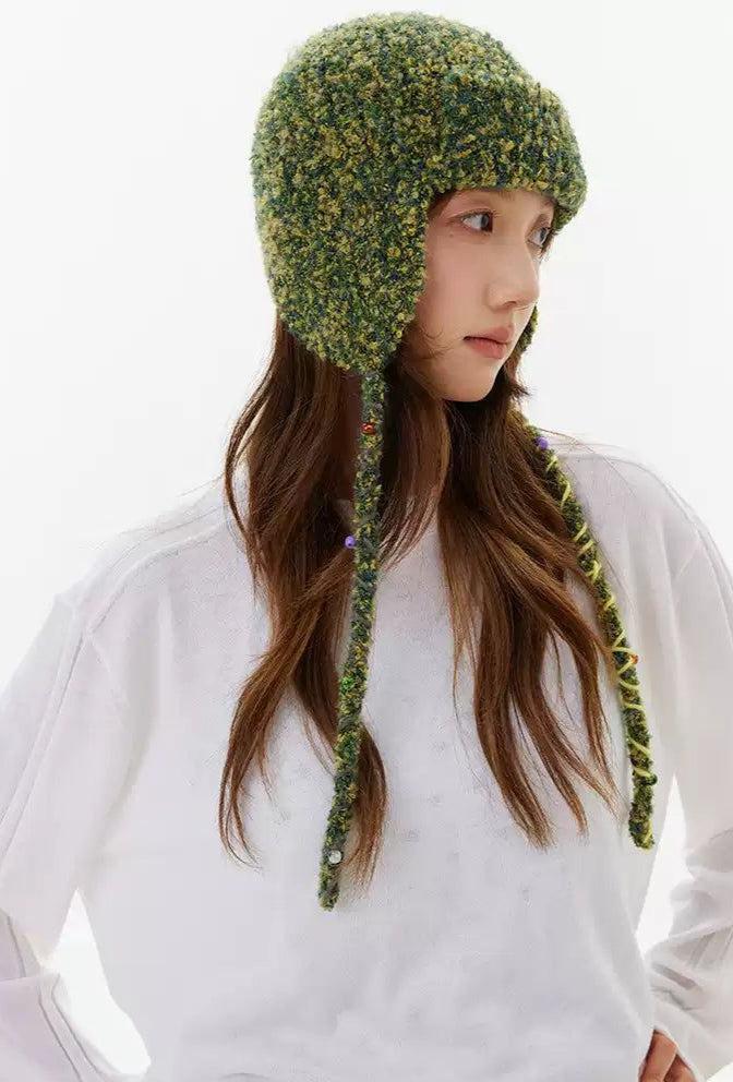 Ear-Covered Knit Hat Korean Street Fashion Hat By Crying Center Shop Online at OH Vault