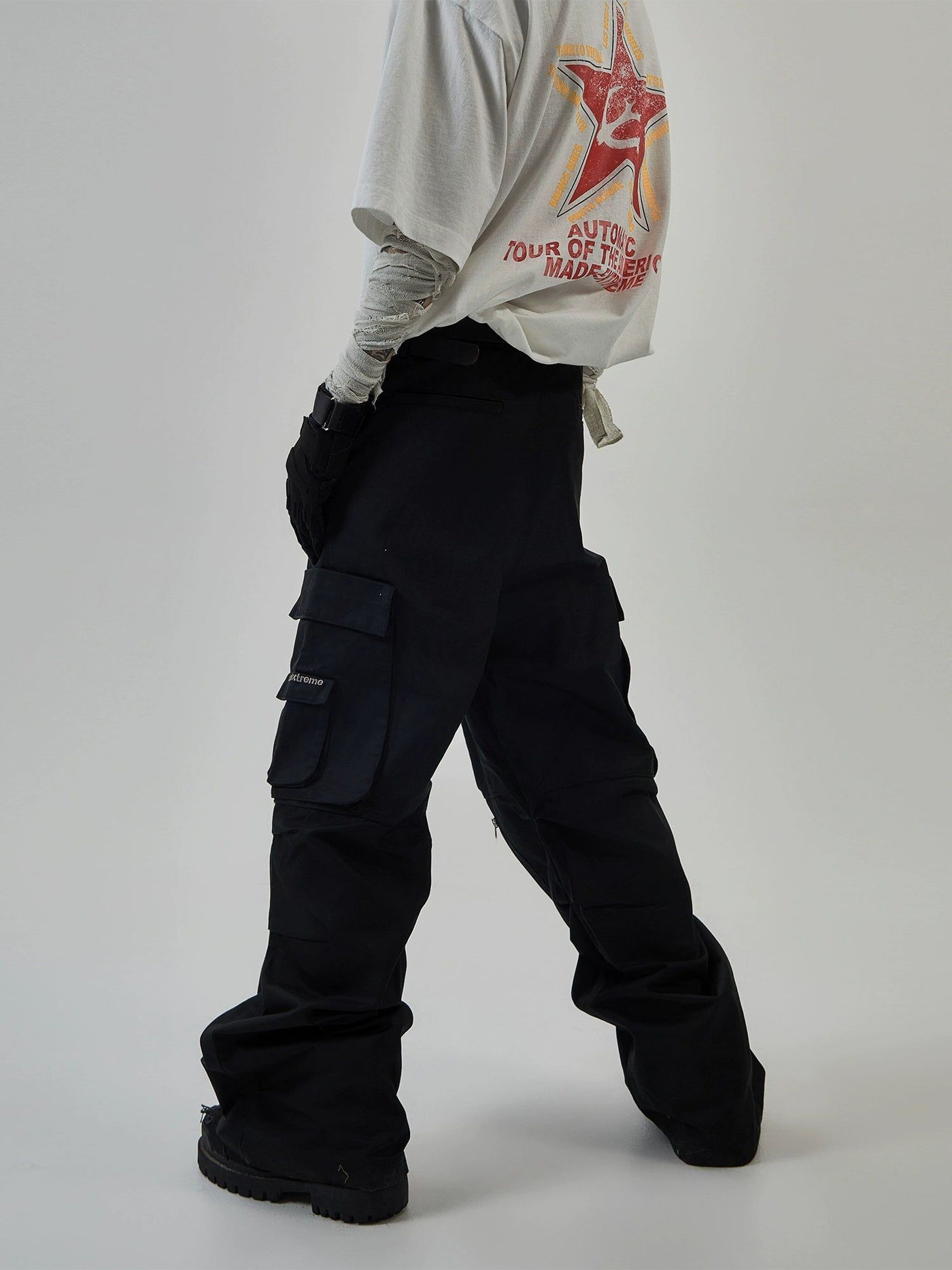 Zipped Detail Cargo Pants Korean Street Fashion Pants By Ash Dark Shop Online at OH Vault