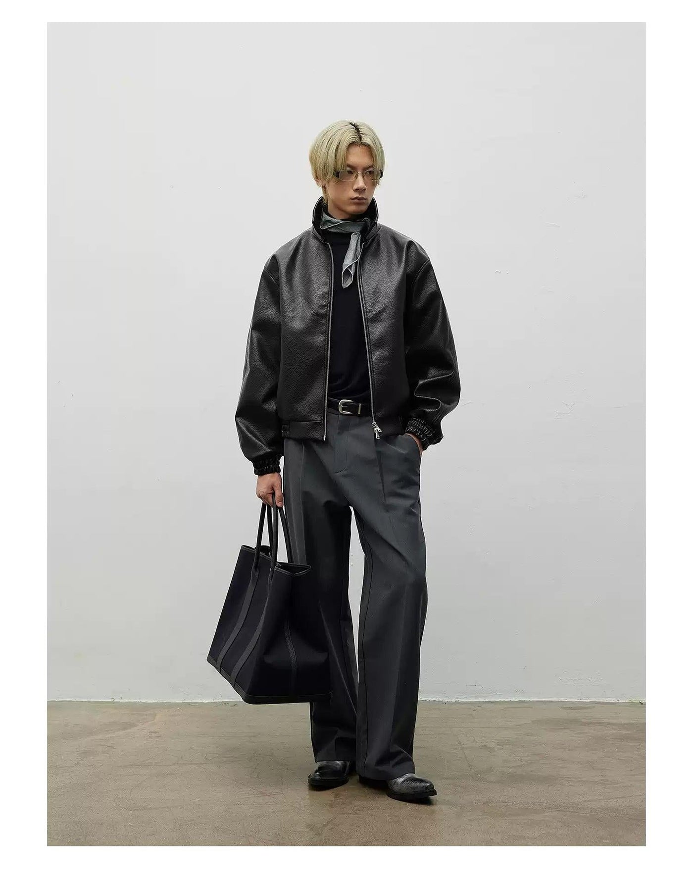 Clean Fit Pleated Trousers Korean Street Fashion Trousers By Terra Incognita Shop Online at OH Vault