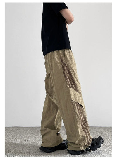 Drawcords Side Bar Stripes Track Pants Korean Street Fashion Pants By A PUEE Shop Online at OH Vault