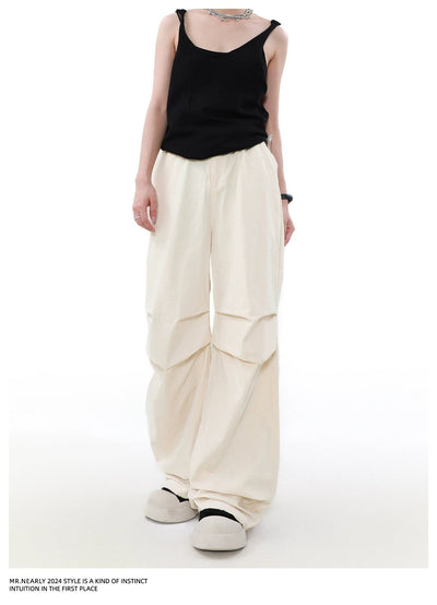 Slant Pocket Pleated Parachute Pants Korean Street Fashion Pants By Mr Nearly Shop Online at OH Vault