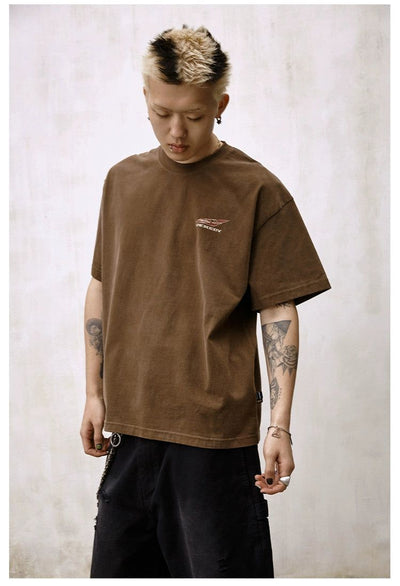 Washed Boxy Cut T-Shirt Korean Street Fashion T-Shirt By Remedy Shop Online at OH Vault