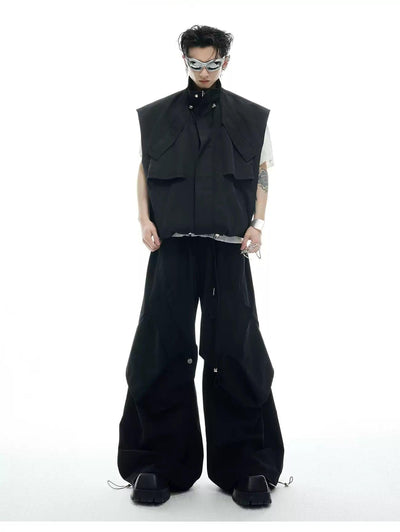 Drawstring Cargo Vest & Slant Pocket Pants Set Korean Street Fashion Clothing Set By Argue Culture Shop Online at OH Vault