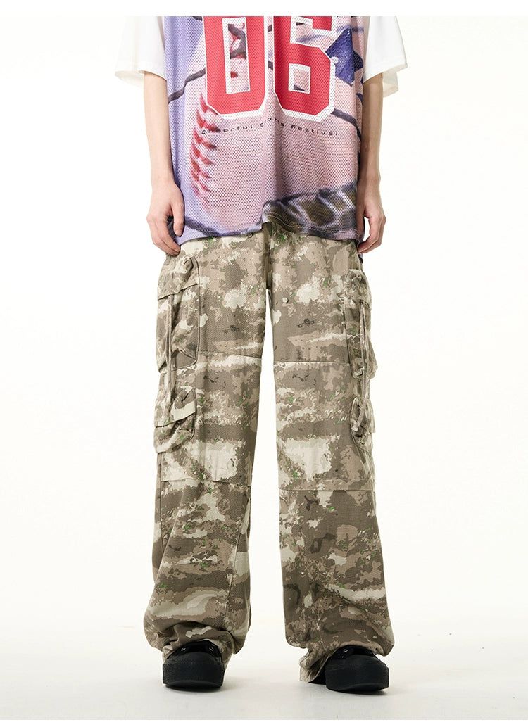 Multi-Pocket Camo Cargo Pants Korean Street Fashion Pants By 77Flight Shop Online at OH Vault