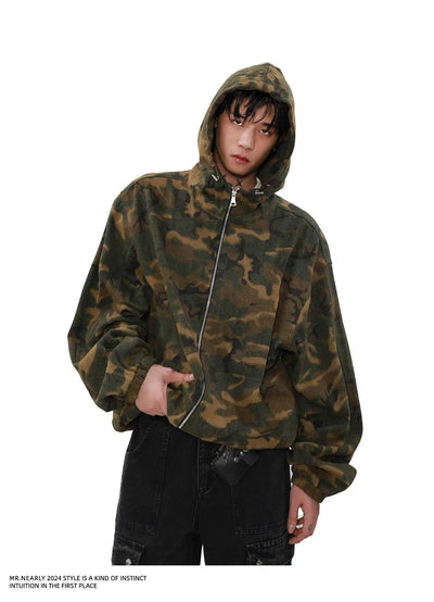 Gradient Camouflage Zip-Up Hoodie Korean Street Fashion Hoodie By Mr Nearly Shop Online at OH Vault