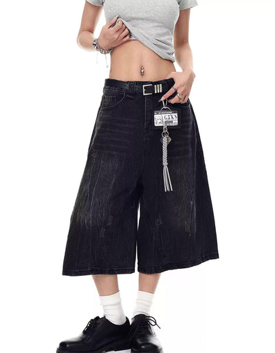 Subtle Grunge Denim Shorts Korean Street Fashion Shorts By Blacklists Shop Online at OH Vault