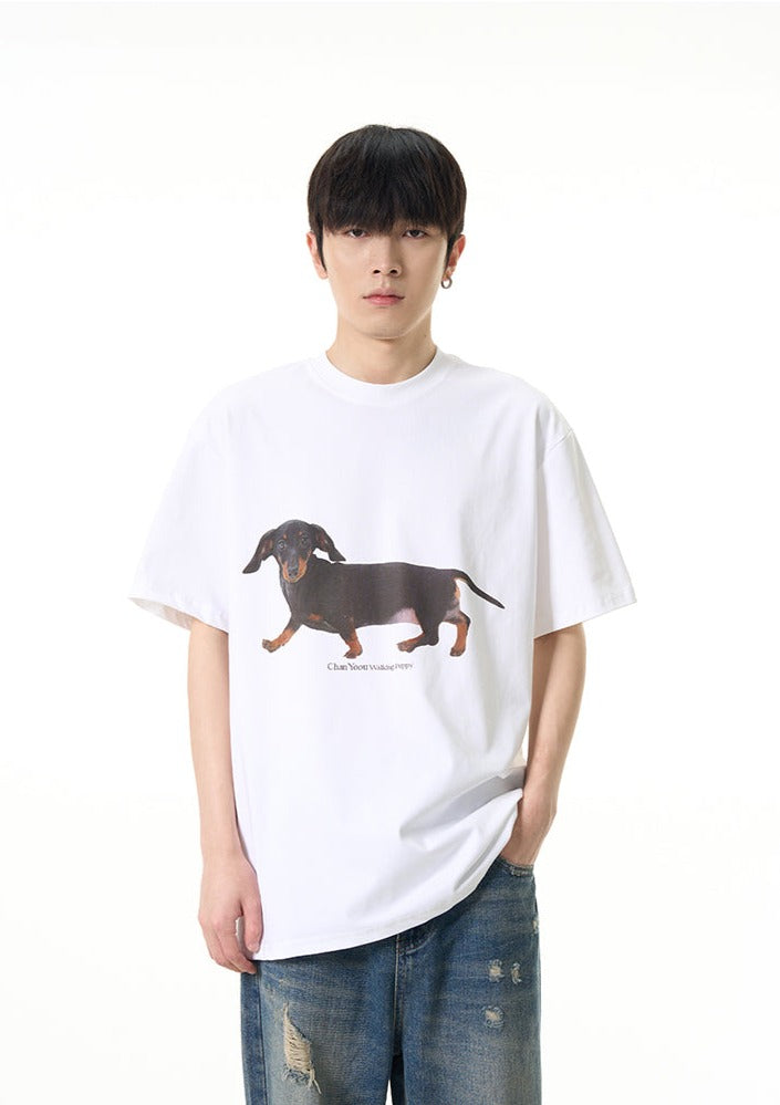 Dachsund Dog Graphic T-Shirt Korean Street Fashion T-Shirt By 77Flight Shop Online at OH Vault