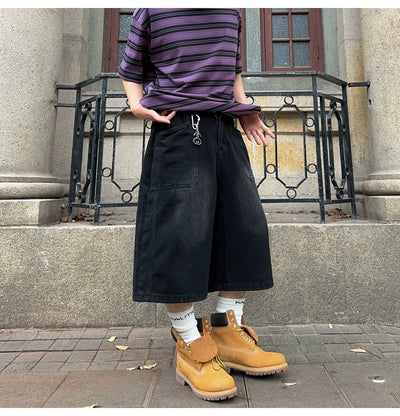 Pocket Versatile Denim Shorts Korean Street Fashion Shorts By FATE Shop Online at OH Vault