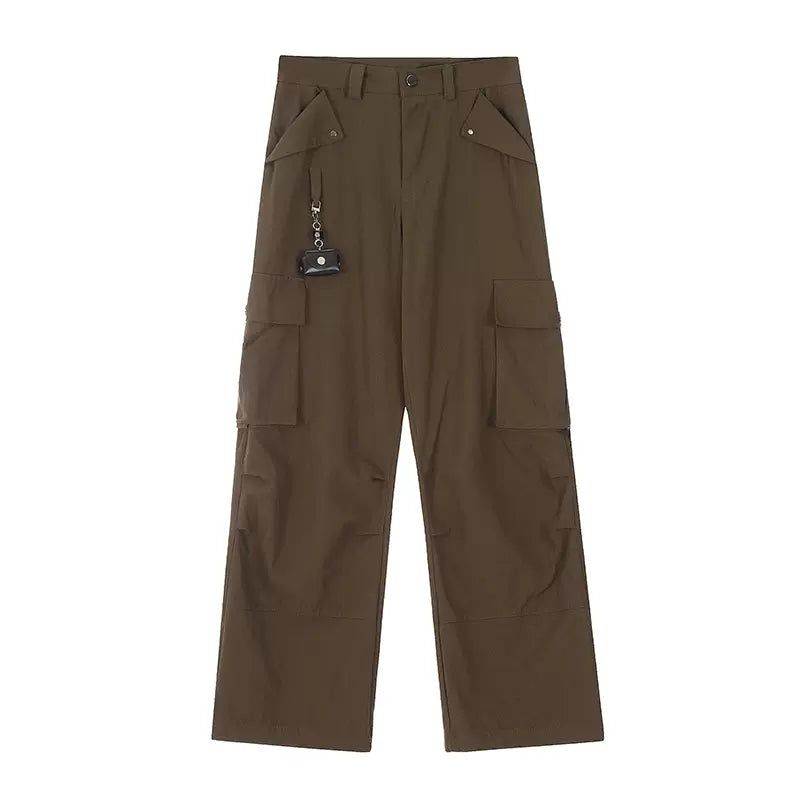 Buttoned Pockets Flowy Cargo Pants Korean Street Fashion Pants By Mr Nearly Shop Online at OH Vault