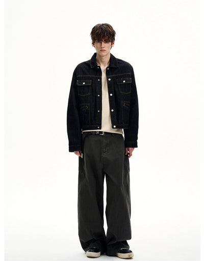 Multi-Pocket Topstitching Denim Jacket Korean Street Fashion Jacket By MaxDstr Shop Online at OH Vault