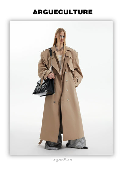 Structured Double-Breasted Trench Coat