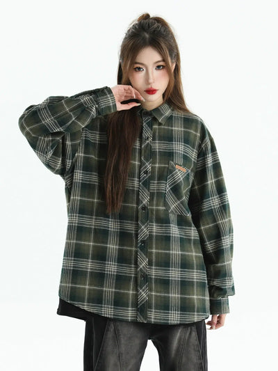 Front Pocket Plaid Shirt Korean Street Fashion Shirt By INS Korea Shop Online at OH Vault